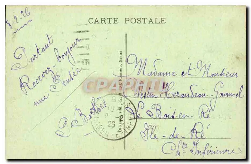 Nantes - La Place de la Duchesse-Anne — Verlag G. Barbet, n°6 - Rückseite