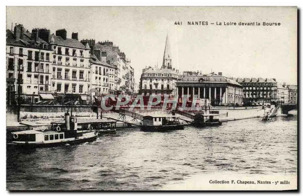 NANTES — A Loire diante da Bolsa — Coleção F. Chapeau, Nantes - 9º milhar - Frente