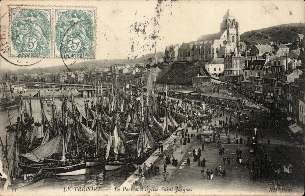 Le Tréport — Der Hafen und die Kirche Saint-Jacques — ND. Phot. - Vorderseite