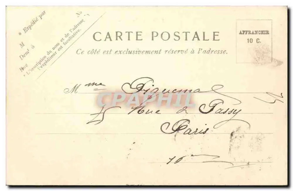 Le Tréport. O Casino. Vista do Lado. — V.P. Paris N. 13. - Verso