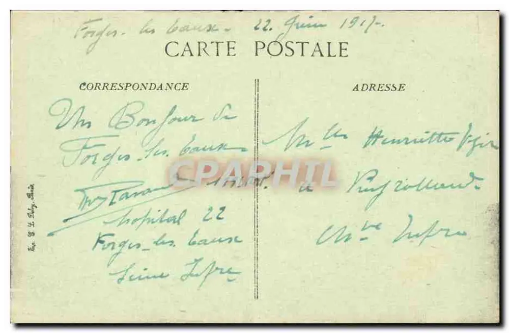 Hotel Continental — Forges-les-Eaux — Edition Groultel - Rückseite