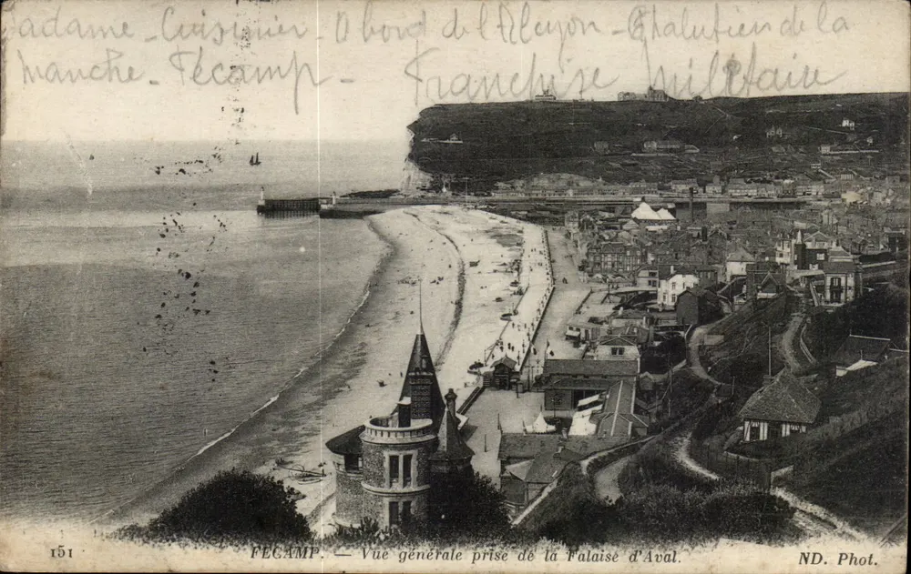 Fécamp — Allgemeiner Blick vom Aval-Klippe genommen — ND. Fot. - Vorderseite