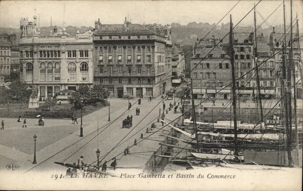 Le Havre — Place Gambetta und Bassin du Commerce — E.D. n°294 - Vorderseite