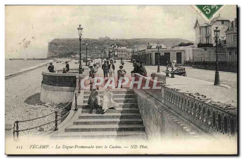 FÉCAMP - A Dique-Promenade em direção ao Cassino — ND Pbot. - Frente