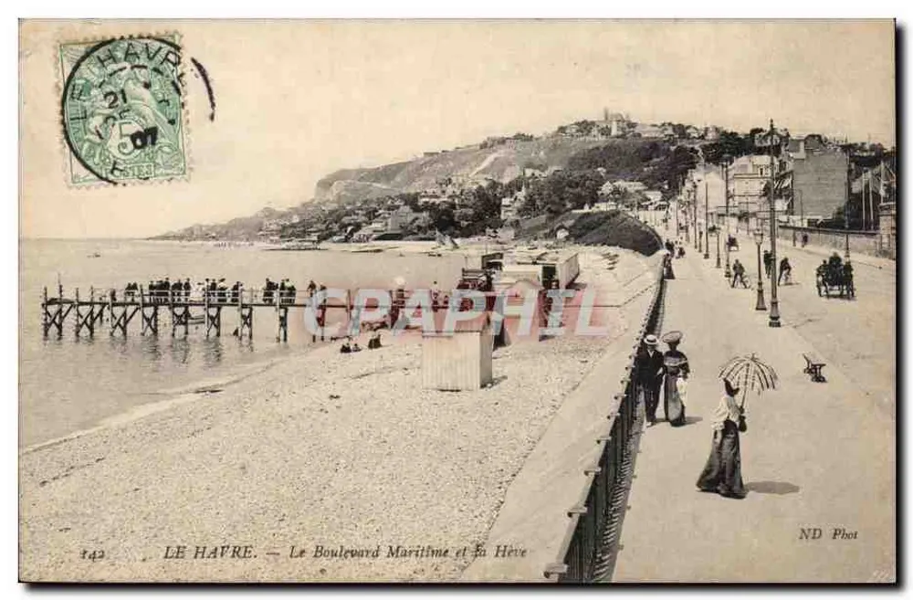 Le Havre — Der Maritime Boulevard und die Hève — ND Phot - Vorderseite