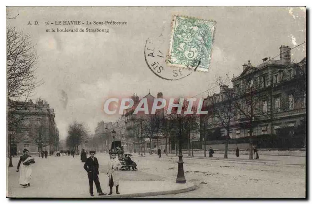 Le Havre - Die Unterprefektur und der Boulevard de Strasbourg — A.D. 36 — Verlag A.D. - Vorderseite