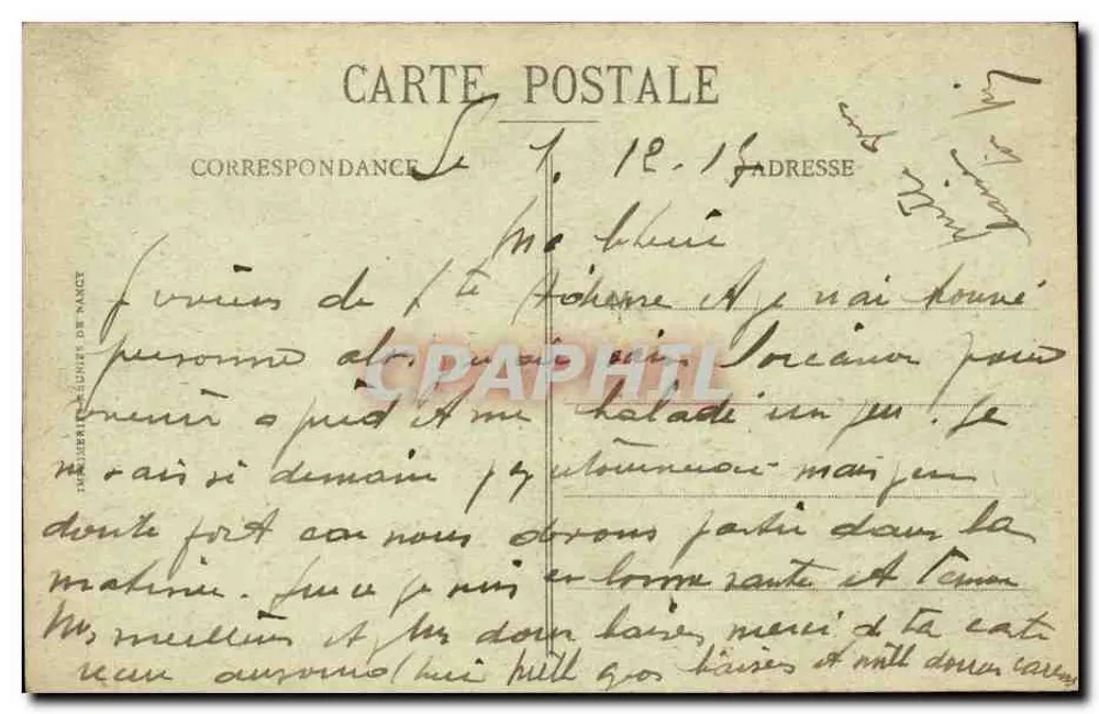 Le Havre - A doca em tempo de tempestade — C.P. 2146 — Editor G. F. - Verso