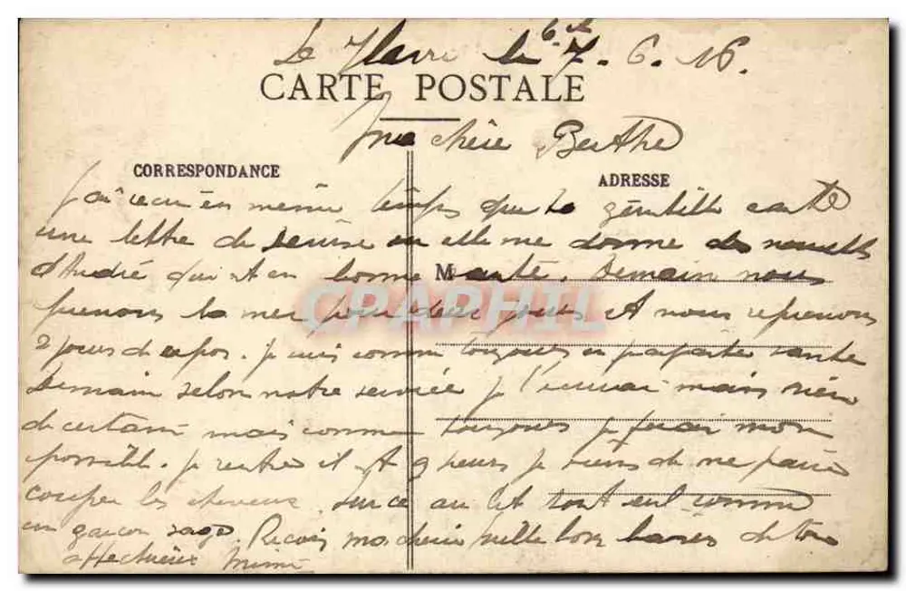 Nice-Havrais — Vista geral em direção a Le Havre — C.V. 2549 - Verso