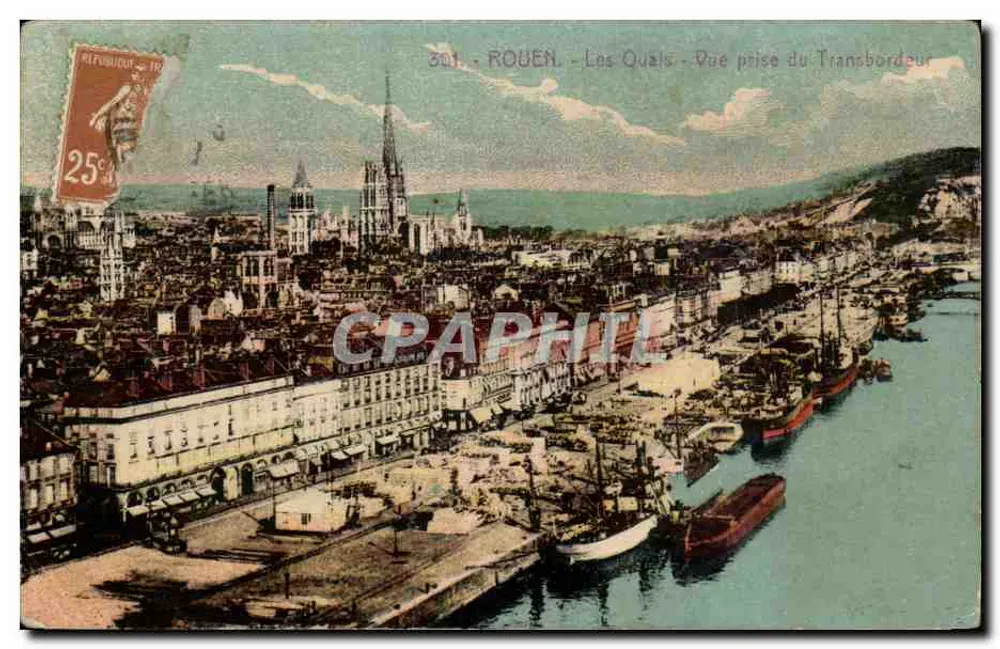 Rouen - Die Kai - Ansicht vom Transbordeur — Verlag Réfusinot, Nr. 301 - Vorderseite