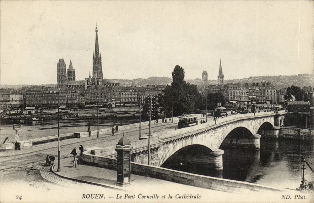 Rouen — Der Pont Corneille und die Kathedrale — ND. Phot. - Vorderseite