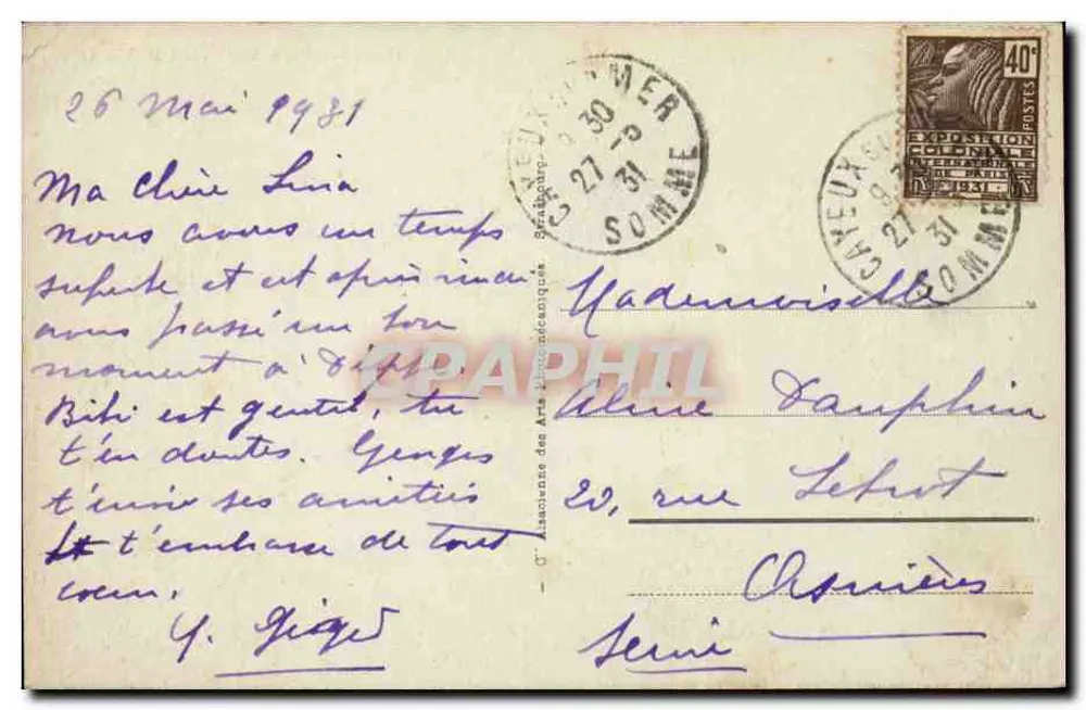 Dieppe - Boulevard marítimo — editor desconhecido, n° 292 - Verso