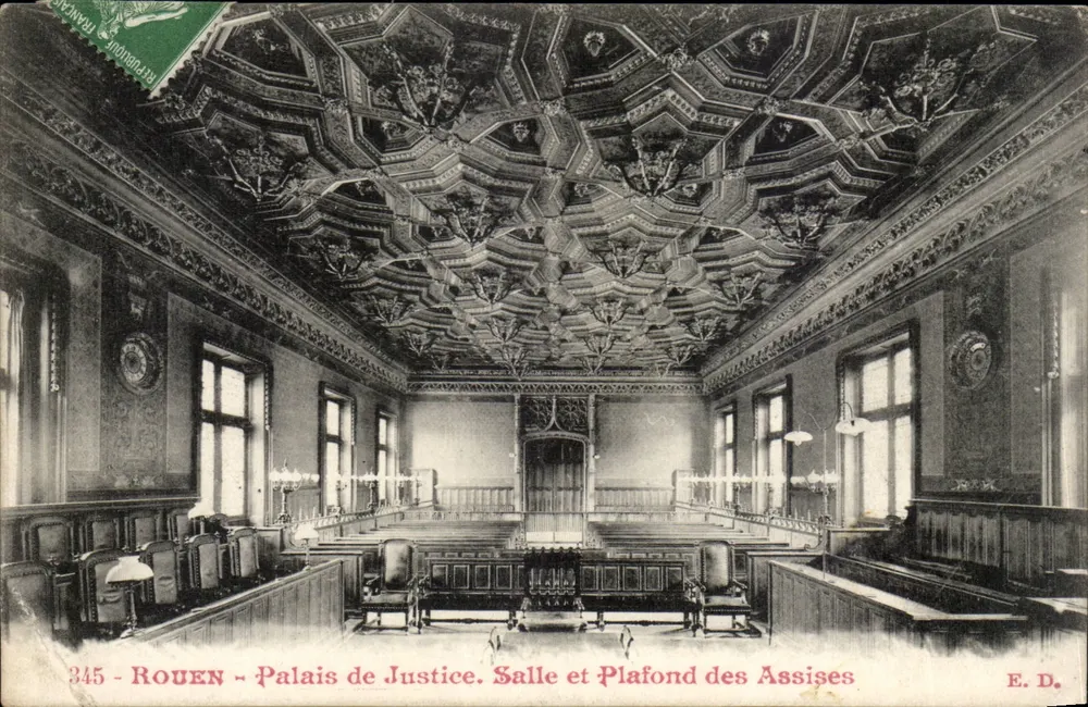 Rouen - Palast der Justiz. Saal und Decke der Assisen — E.D. n°345 - Vorderseite
