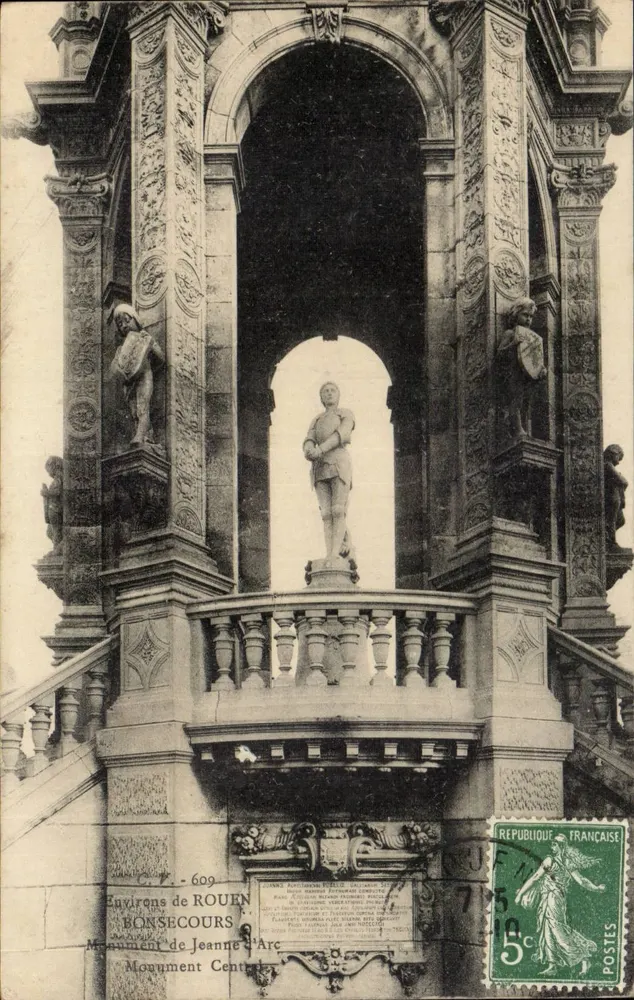 Monumento de Joana d'Arc — BONSECOURS — C.P. 609 - Frente