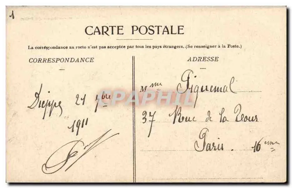 Dieppe — Igreja Nossa Senhora do Pollet — Edição das Galerias Parisiennes - Verso