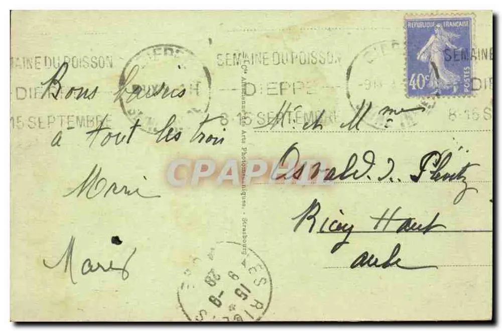 Dieppe — Um vento forte ao largo — editor desconhecido, n° 170 - Verso