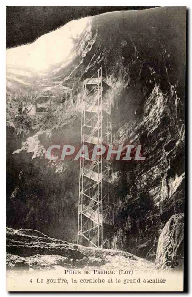 Padirac-Quelle (Lot) — Der Schacht, die Kante und die große Treppe — n°4 - Vorderseite