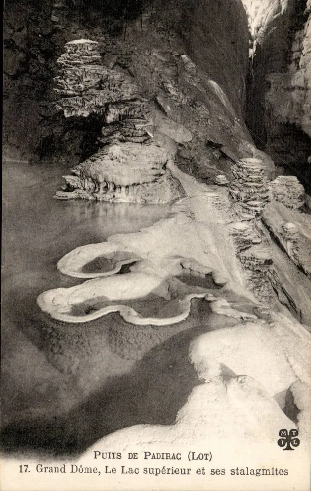 Quelle von Padirac (Lot) — Großer Dom, Oberer See und seine Stalaktiten — MTIL, Nr. 17 - Vorderseite