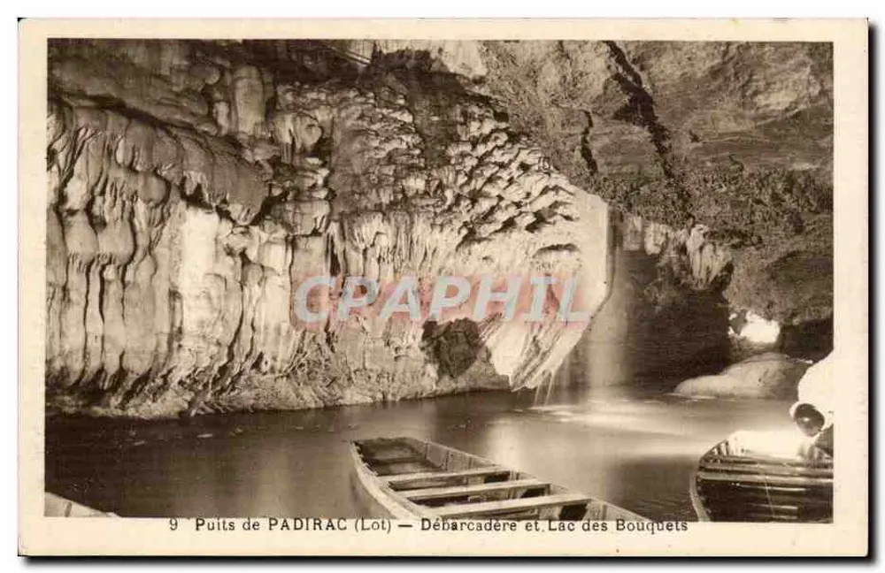 Poço de PADIRAC (Lot) — Embarcadouro e Lago dos Bouquets — Fototipia Hélio Francesa - Frente