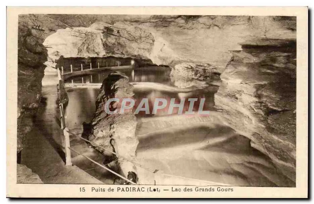 Poço de PADIRAC (Lot) — Lago dos Grands Gours — Fototipia Hélio François - Frente