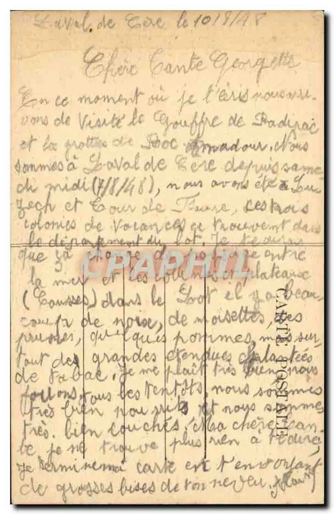 Rocamadour — Vista geral — Carta postal n°39 - Verso