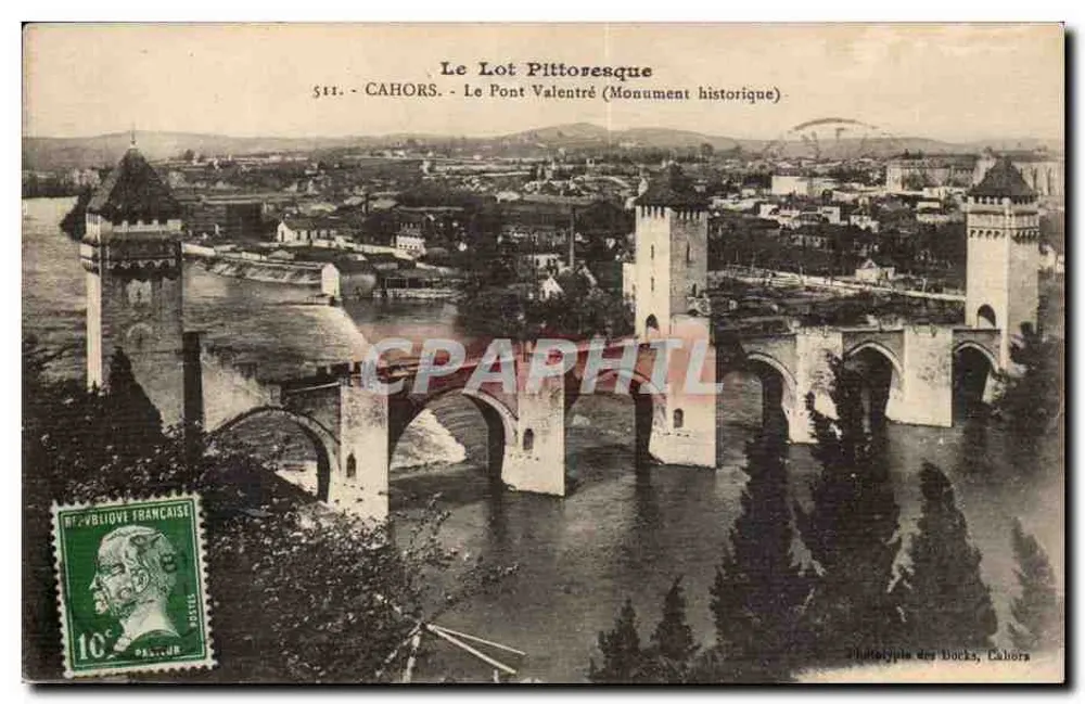 Cahors - O Ponte Valentré (Monumento histórico) — Fototipia dos Bocks, Cahors, n° 511 - Frente