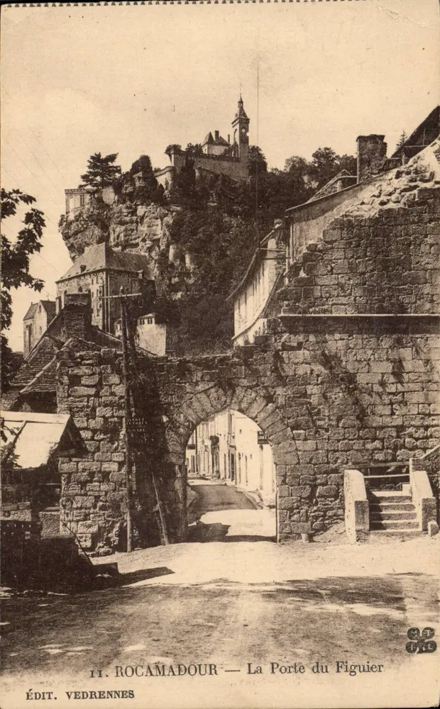 Rocamadour — A Porta do Figuier — Ed. Vedrennes, n°11 - Frente