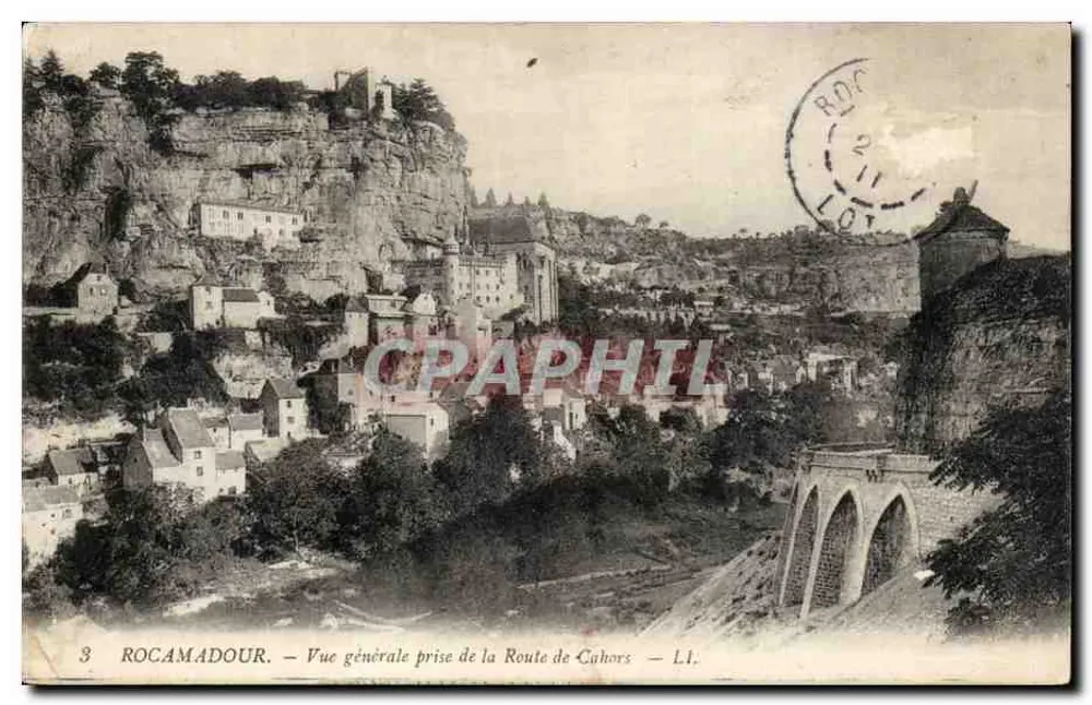 Rocamadour — Allgemeiner Blick vom Weg nach Cahors — L.I. - Vorderseite