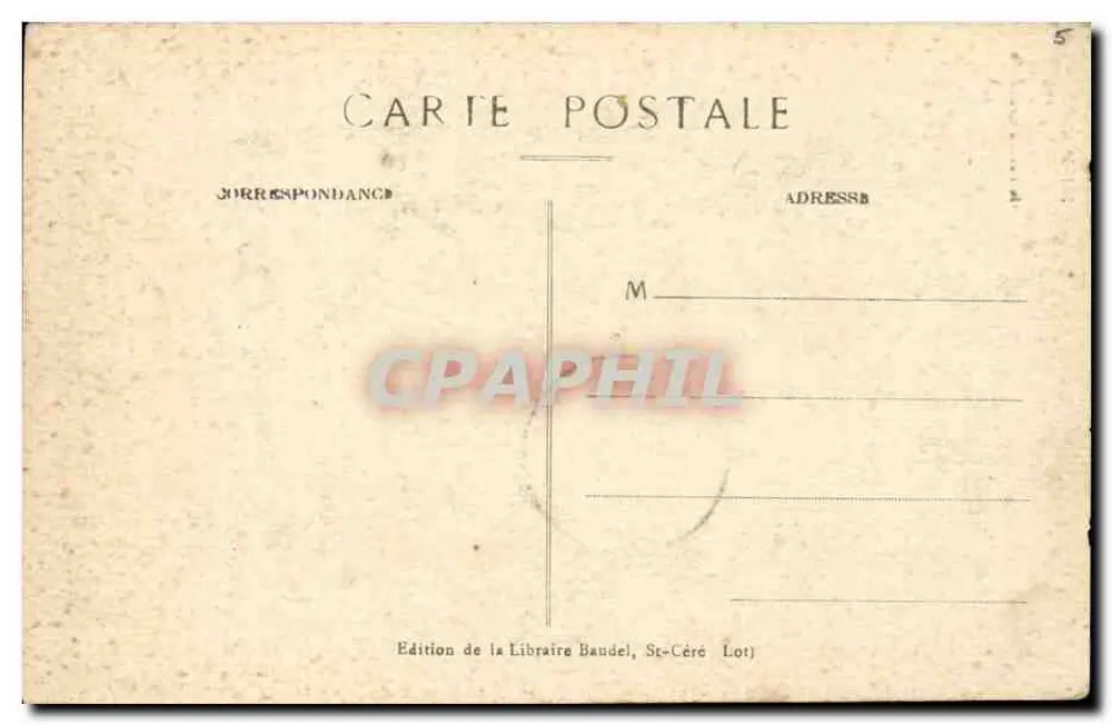 Padirac (Lot) — Stalagmites em direção ao Passo do Crocodilo — Edição da Livraria Baudel, St-Céré (Lot) - Verso