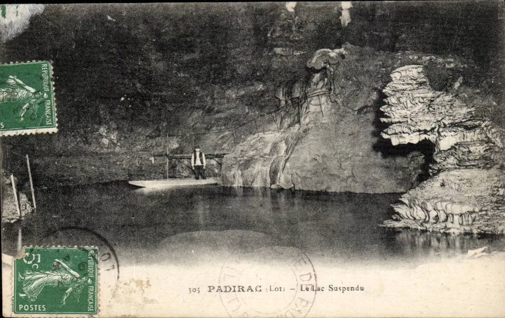 Padirac (Lot) — O Lago Suspensa — editor desconhecido, n° 305 - Frente