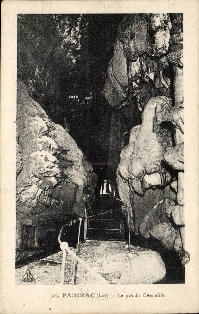 Padirac (Lot) — O passo do Crocodilo — Edição da Livraria Baudel, St Céré (Lot) - Frente
