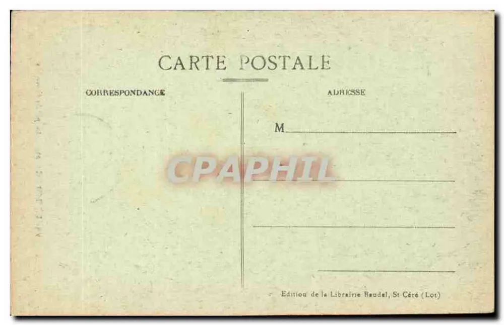 Padirac (Lot) — O passo do Crocodilo — Edição da Livraria Baudel, St Céré (Lot) - Verso