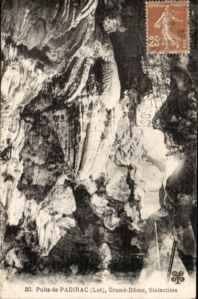Poço de PADIRAC (Lot), Grand-Dôme, Estalactites — editor MTIL, n°20 - Frente