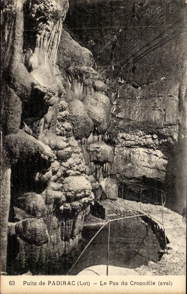 Poço de PADIRAC (Lot) — O Passo do Crocodilo (aval) — Phototypie-Héloïse, n°63 - Frente