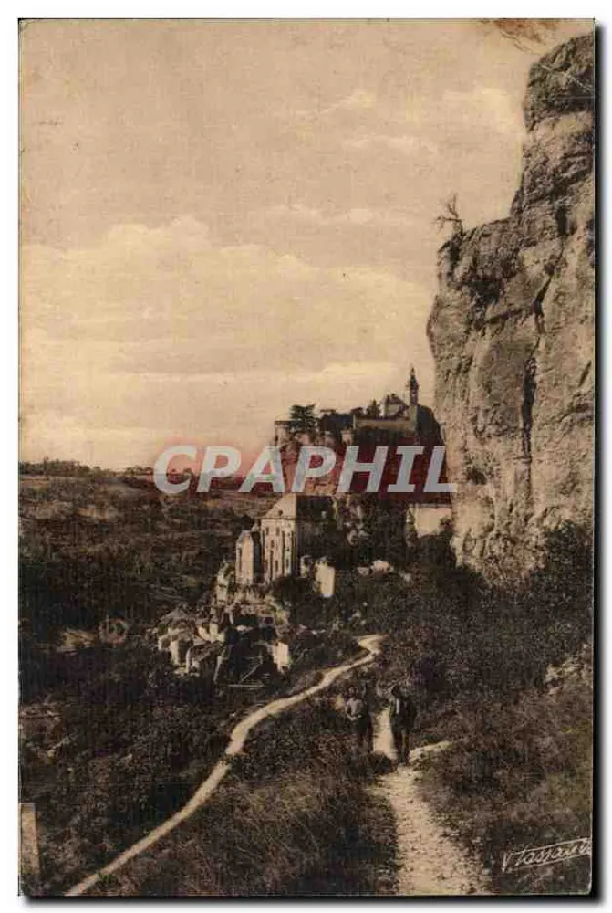 Rocamadour (Lot) — Allgemeiner Blick vom Chemin des Templiers — Foto V. Tessaint, Bergerac - Vorderseite