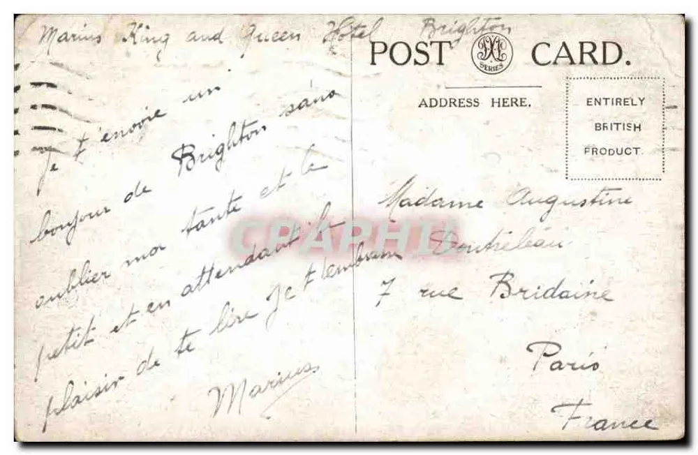 Brighton vom Meer — Marius King and Queen Hotel — Verlag M.C. Series - Rückseite