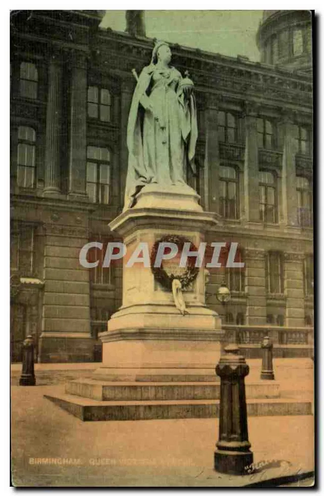 Birmingham - Statue der Königin Victoria — Tuck's Post Card - Vorderseite