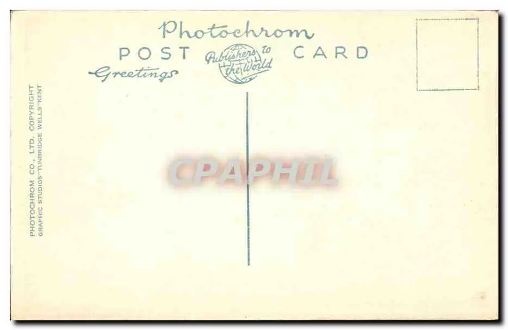 Cambridge, St. John's College Chapel — Blick, von Bäumen umrahmt — Photochrom, Nr. 9986 - Rückseite