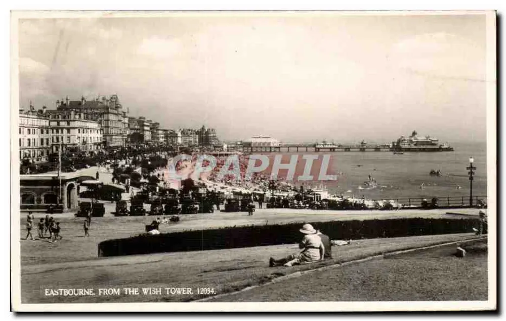 Eastbourne, von der Wish Tower — Ansicht des Hafens und der Promenade — J. Salmon Ltd., Serie 5 - Vorderseite
