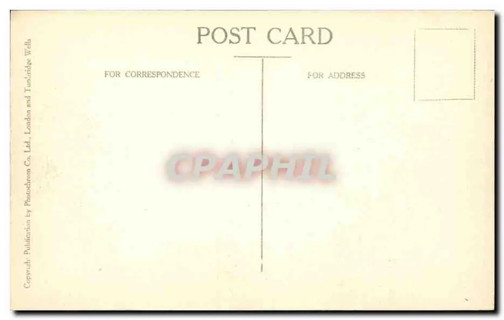 Bournemouth, East Cliff and Sands — Ansicht der Strandpromenade — Verlag: Publication by Photocrom by London and Tunbridge Wells, Ltd. - Rückseite