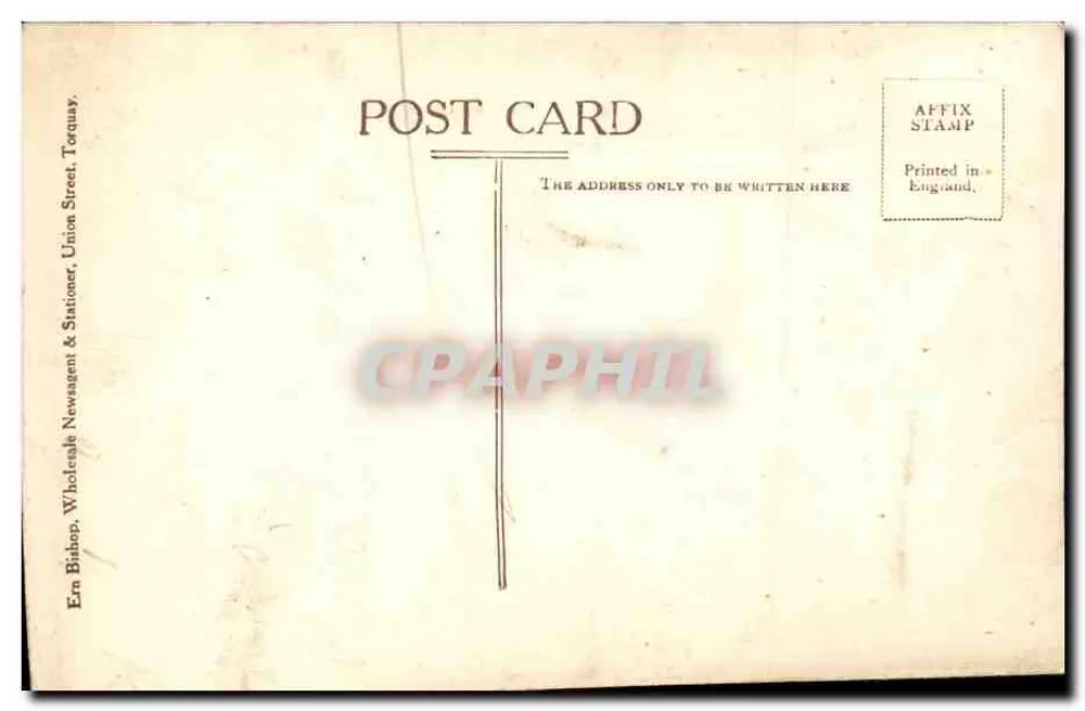 Approach to Anstey's Cove — Torquay — Ern Bishop, Wholesale Stationer & Newsgaper, Torquay - Rückseite
