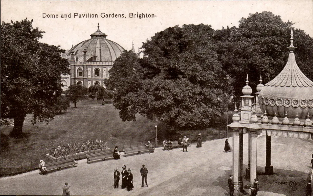 Dôme et Jardins du Pavillon, Brighton — Valentine's Series, n° 72449 - Frente