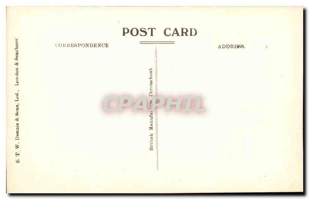 Birmingham Town Hall, Paradise Street — Verlag E.T.W. Dennis & Sons, Ltd., London - Rückseite