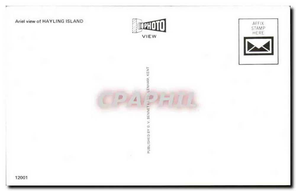 Hayling Island — Luftbild — veröffentlicht von D. V. Bennett, Kent, Nr. 12001 - Rückseite