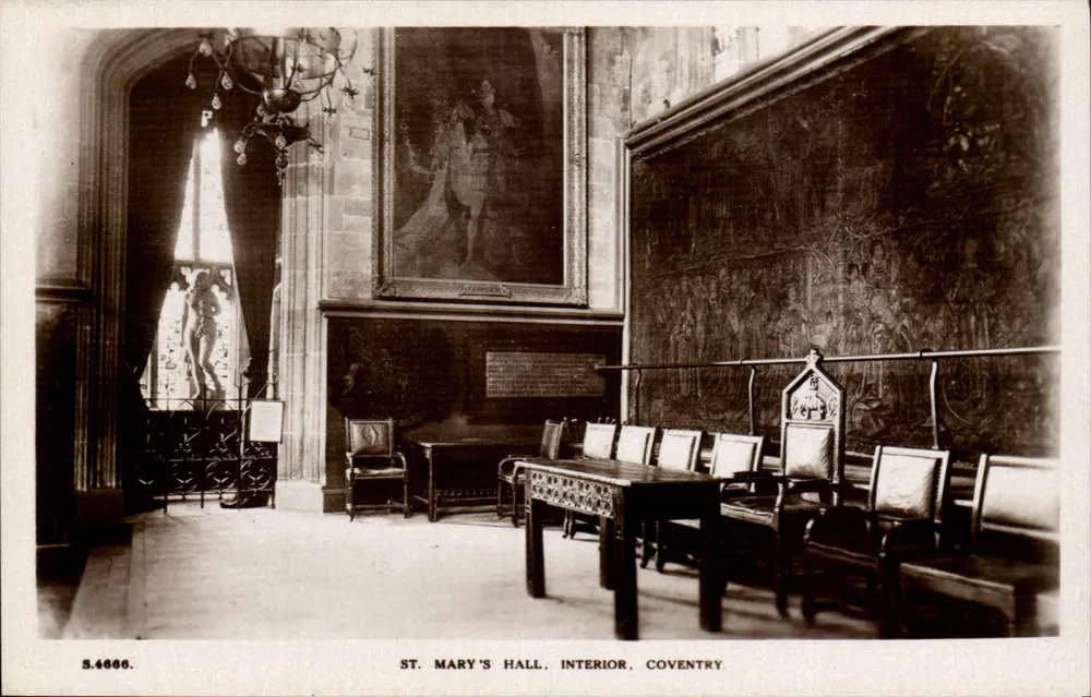 Interieur van het St. Mary's Hall, Coventry — Kingsway Real Photo Card n° S.4666 - Voorkant