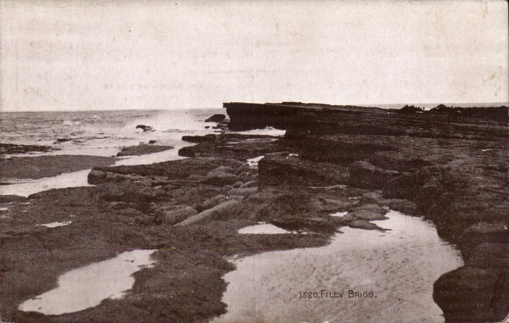 Filey Brigg — Felsstrand — 'Sepio'-Serie von J. Salzor - Vorderseite