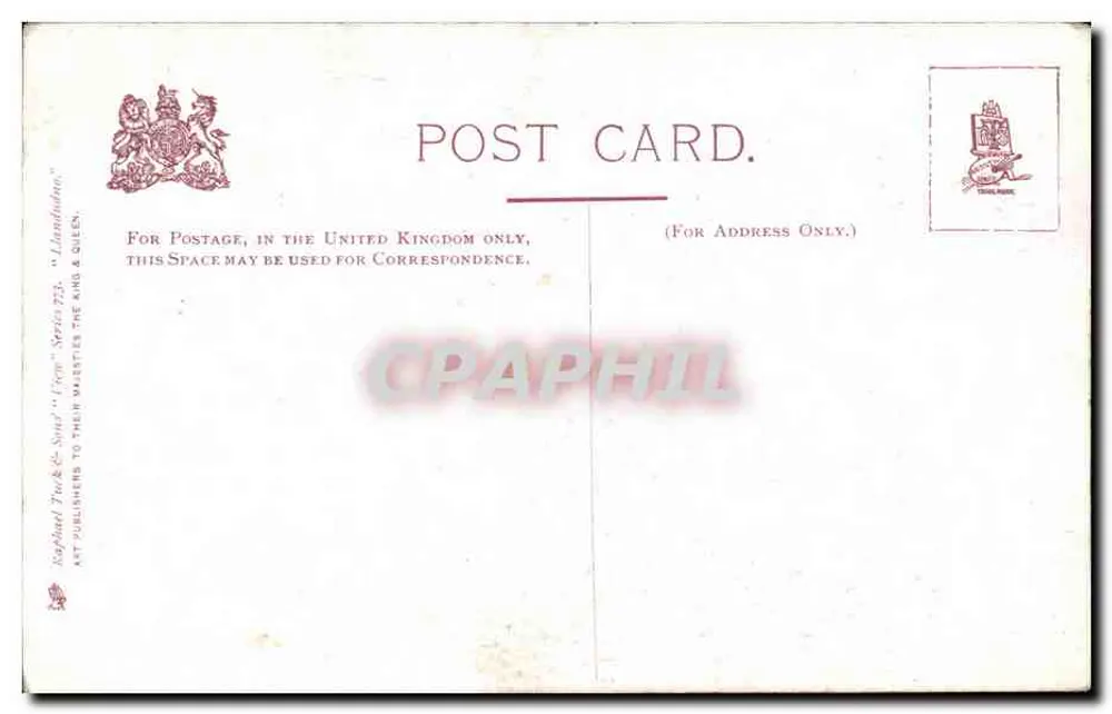 Llandudno — Der Ponton — Verlag Raphael Tuck & Sons, Serie 252 - Rückseite
