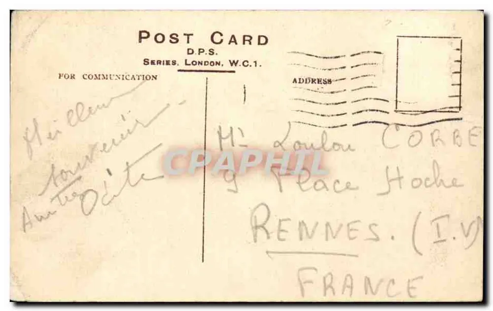 Thames von den Terrace Gardens — Richmond Hill — D.P.S. Serie, London, W.C.1. - Rückseite