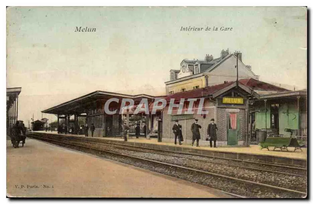 Melun — Intérieur de la Gare — V. P. Paris, No. 4 - Recto
