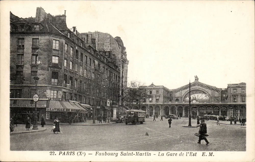 Paris (Xe) — Faubourg Saint-Martin — La Gare de l'Est E.M. - Vorderseite