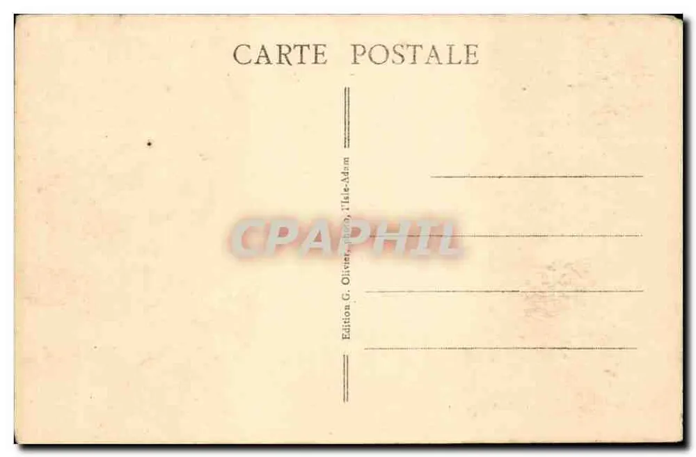 Woud van L'Isle-Adam — Kruispunt van de Tafel van Cassan — Uitgave G. Olivier, foto. Isle-Adam - Achterkant